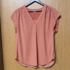 Elegant V-Neck Blouse - Rust
